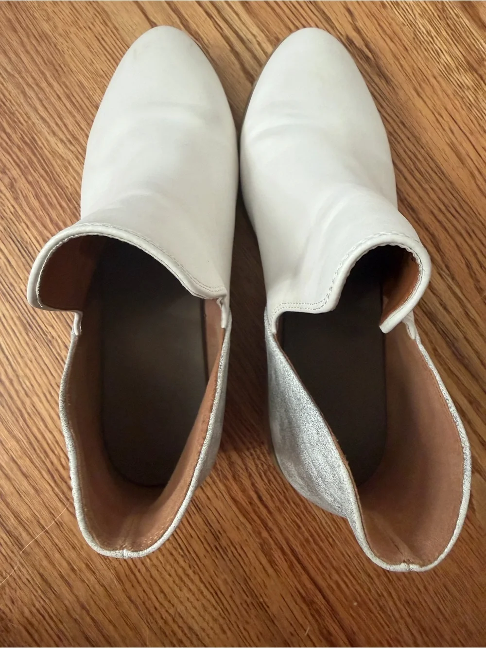 Women’s White and Silver Cutout Ankle Booties - Modern Slip-On Style